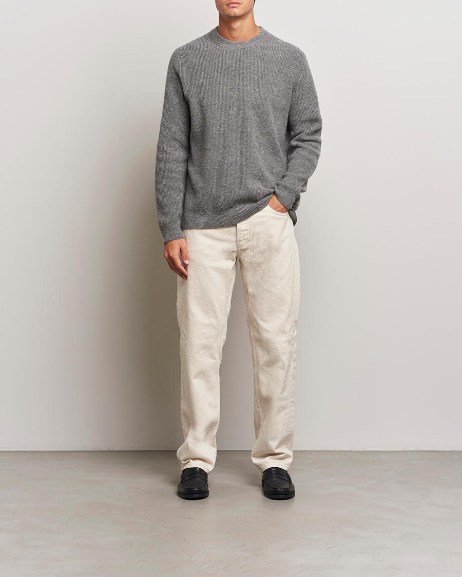 Mies | Puserot | Samsøe Samsøe | Isaks Knitted Crew Neck Dark Grey Melange