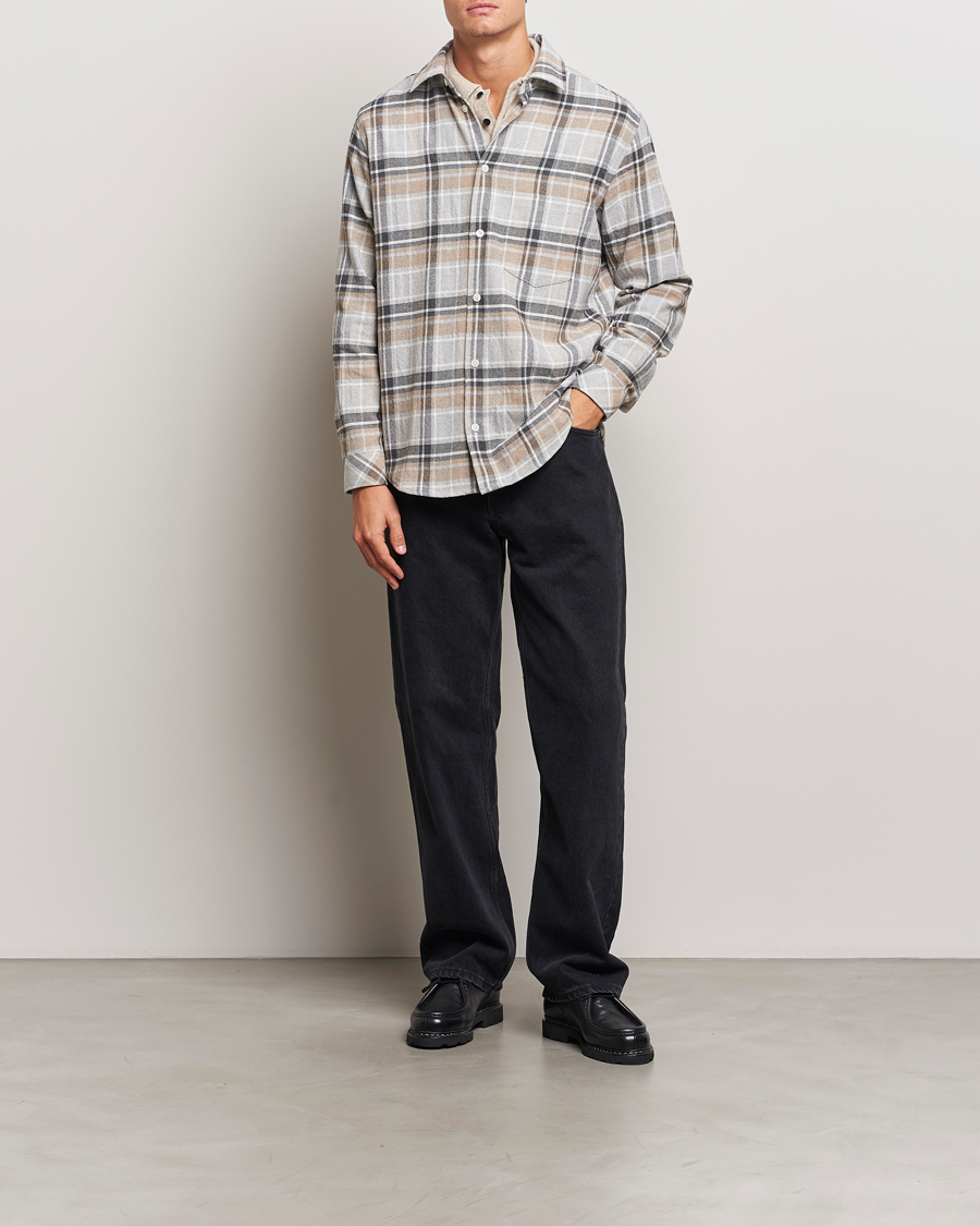 Mies | Kauluspaidat | Samsøe Samsøe | Damon Checked Shirt Beige/Grey
