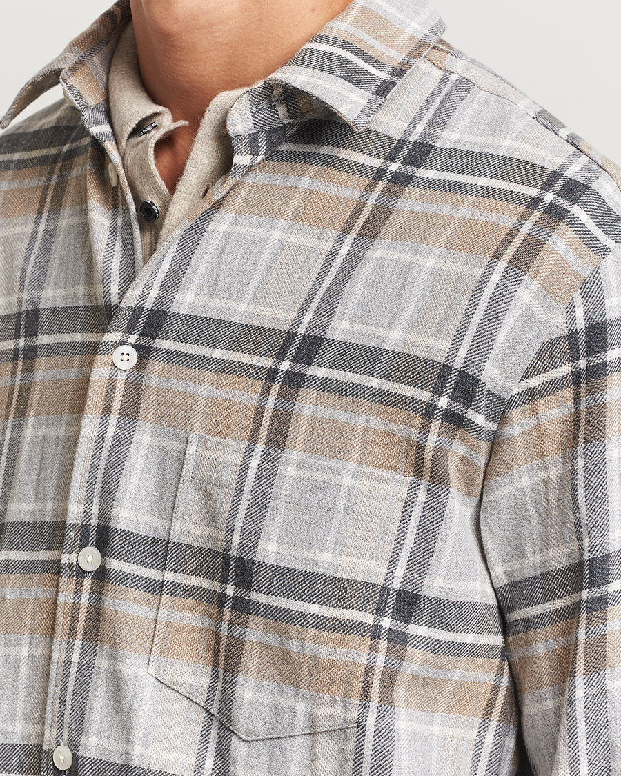 Mies | Kauluspaidat | Samsøe Samsøe | Damon Checked Shirt Beige/Grey