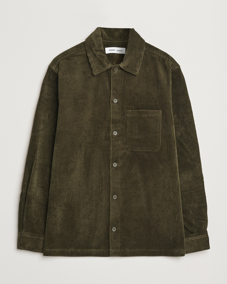Mies | Kauluspaidat | Samsøe Samsøe | Damon Corduroy Overshirt Forest Night