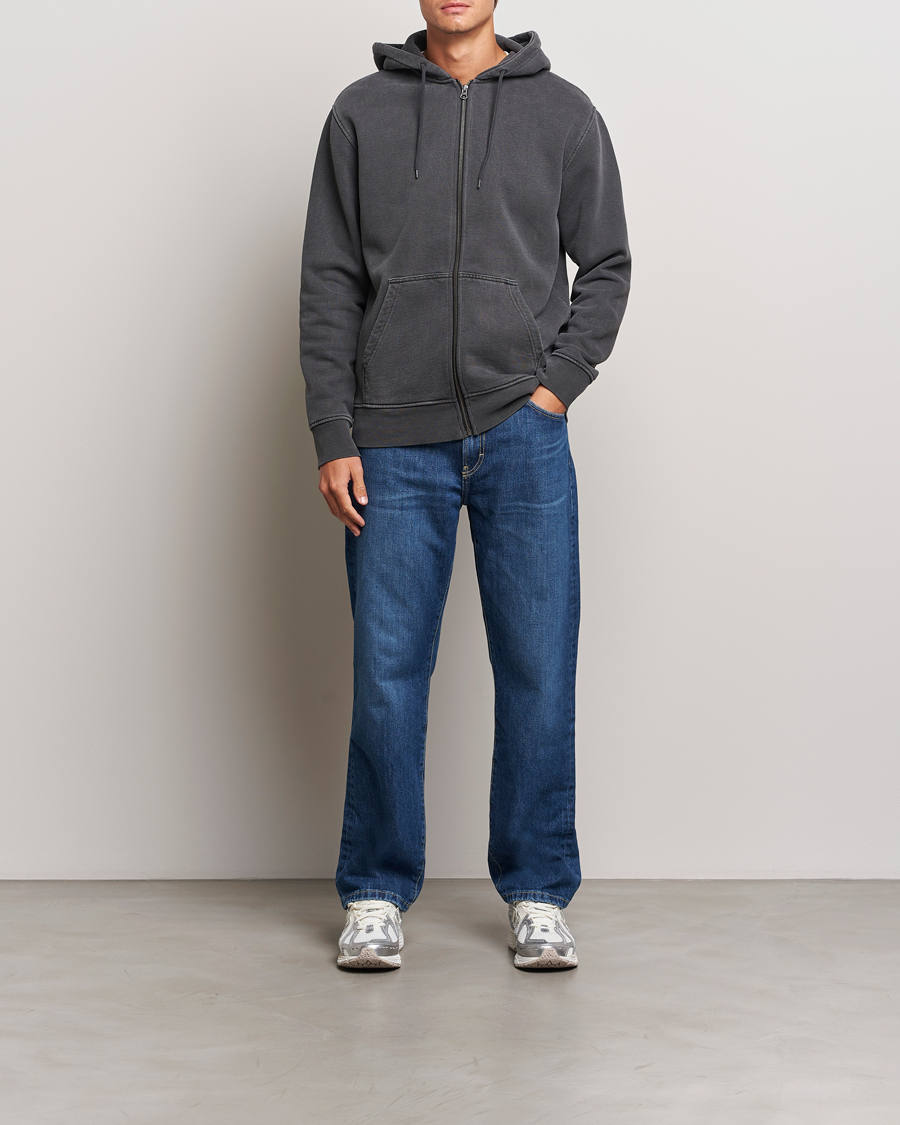 Mies | Puserot | Samsøe Samsøe | Pigment Dyed Full Zip Hoodie Black