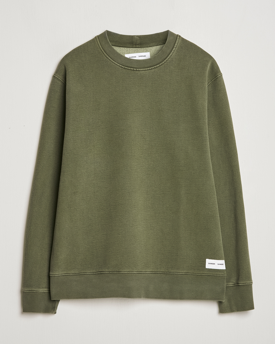Mies | Puserot | Samsøe Samsøe | Pigment Dyed Crew Neck Sweatshirt Forest Night