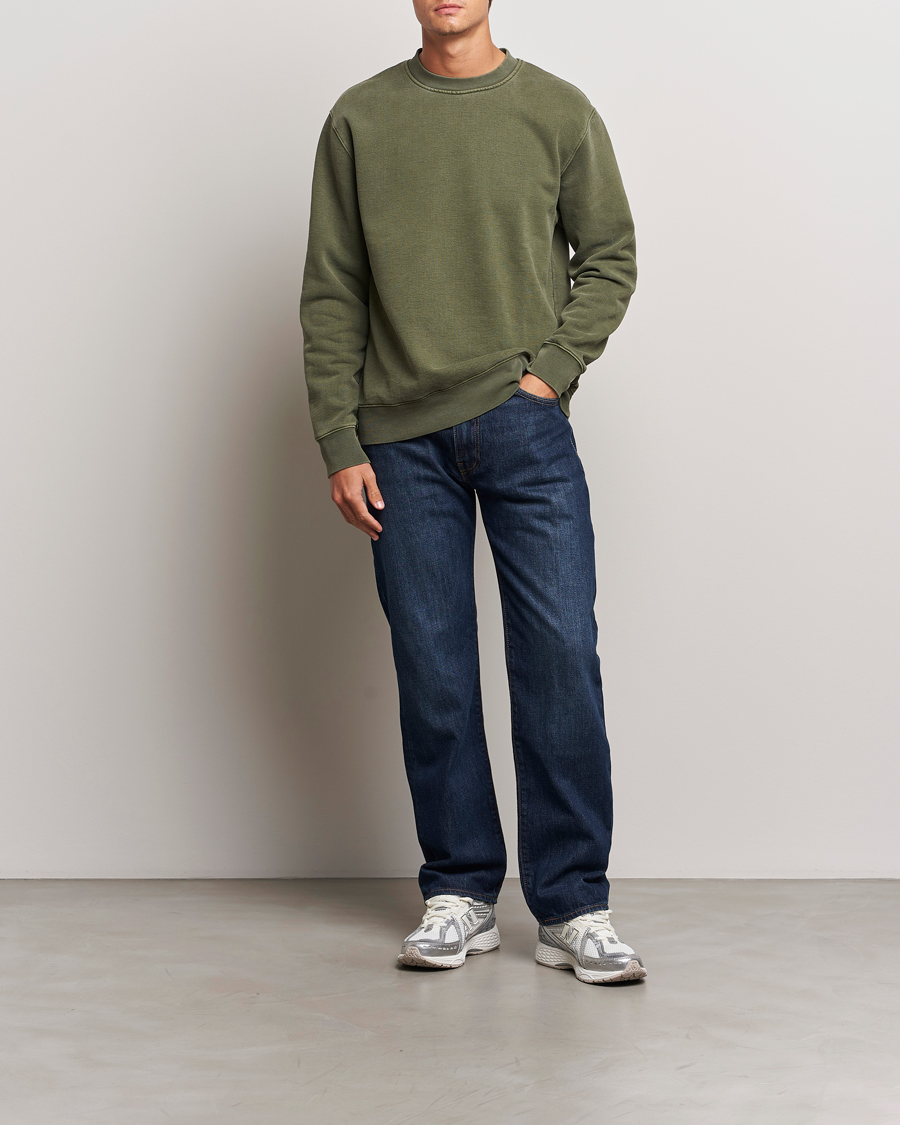 Mies | Puserot | Samsøe Samsøe | Pigment Dyed Crew Neck Sweatshirt Forest Night