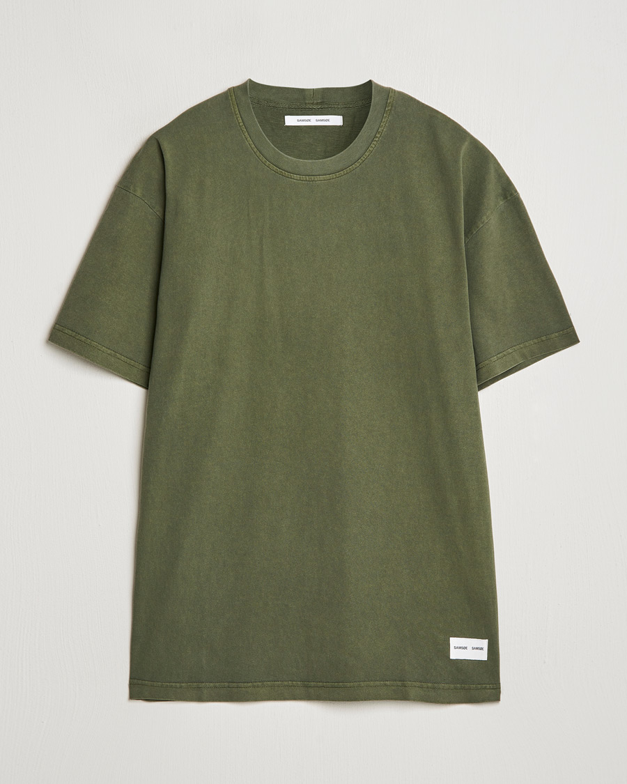 Mies | T-paidat | Samsøe Samsøe | Pigment Dyed Crew Neck T-Shirt Forest Night