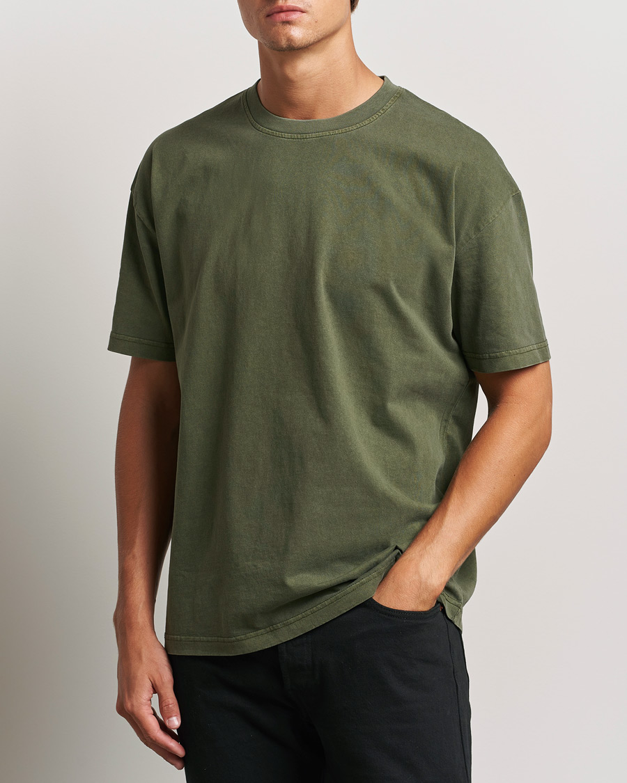 Mies | T-paidat | Samsøe Samsøe | Pigment Dyed Crew Neck T-Shirt Forest Night