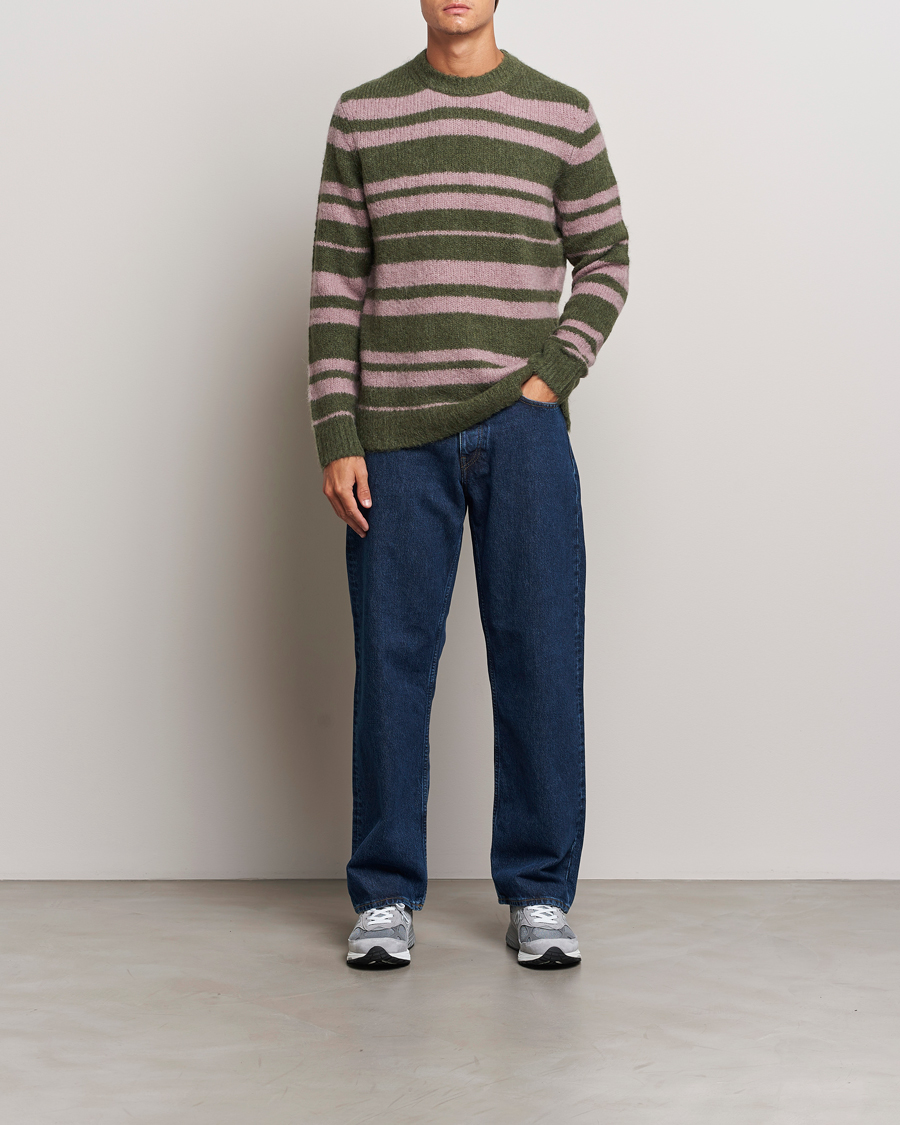 Mies | Puserot | Samsøe Samsøe | Arin Mohair Striped Sweater Green/Pink