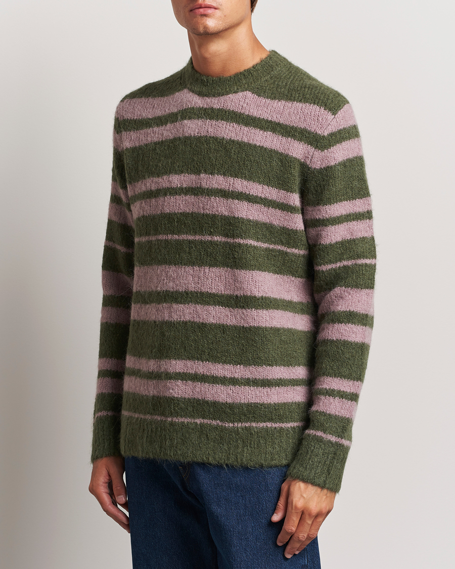 Mies | Puserot | Samsøe Samsøe | Arin Mohair Striped Sweater Green/Pink