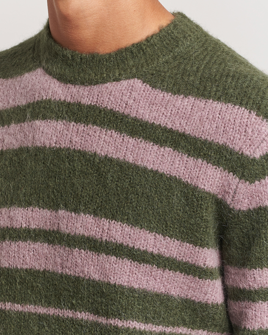 Mies | Puserot | Samsøe Samsøe | Arin Mohair Striped Sweater Green/Pink