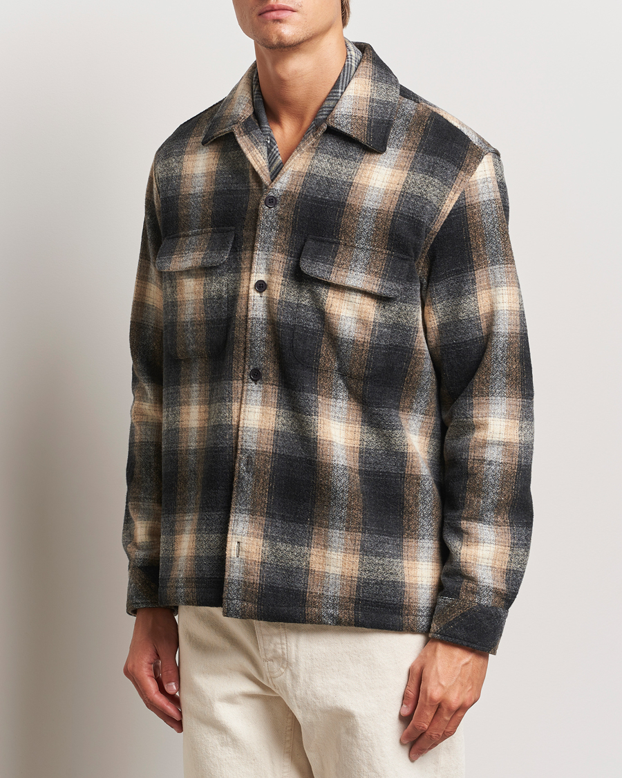 Mies | Kauluspaidat | Samsøe Samsøe | Castor Checked Overshirt Petrified Brown