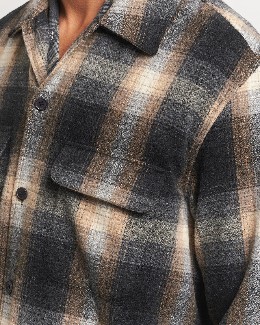 Mies | Kauluspaidat | Samsøe Samsøe | Castor Checked Overshirt Petrified Brown