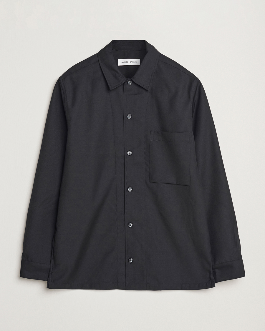 Mies | Kauluspaidat | Samsøe Samsøe | Damon Wool Overshirt Black