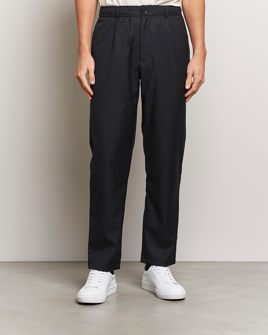 Mies | Housut | Samsøe Samsøe | Bertil Pleated Drawstring Trousers Black