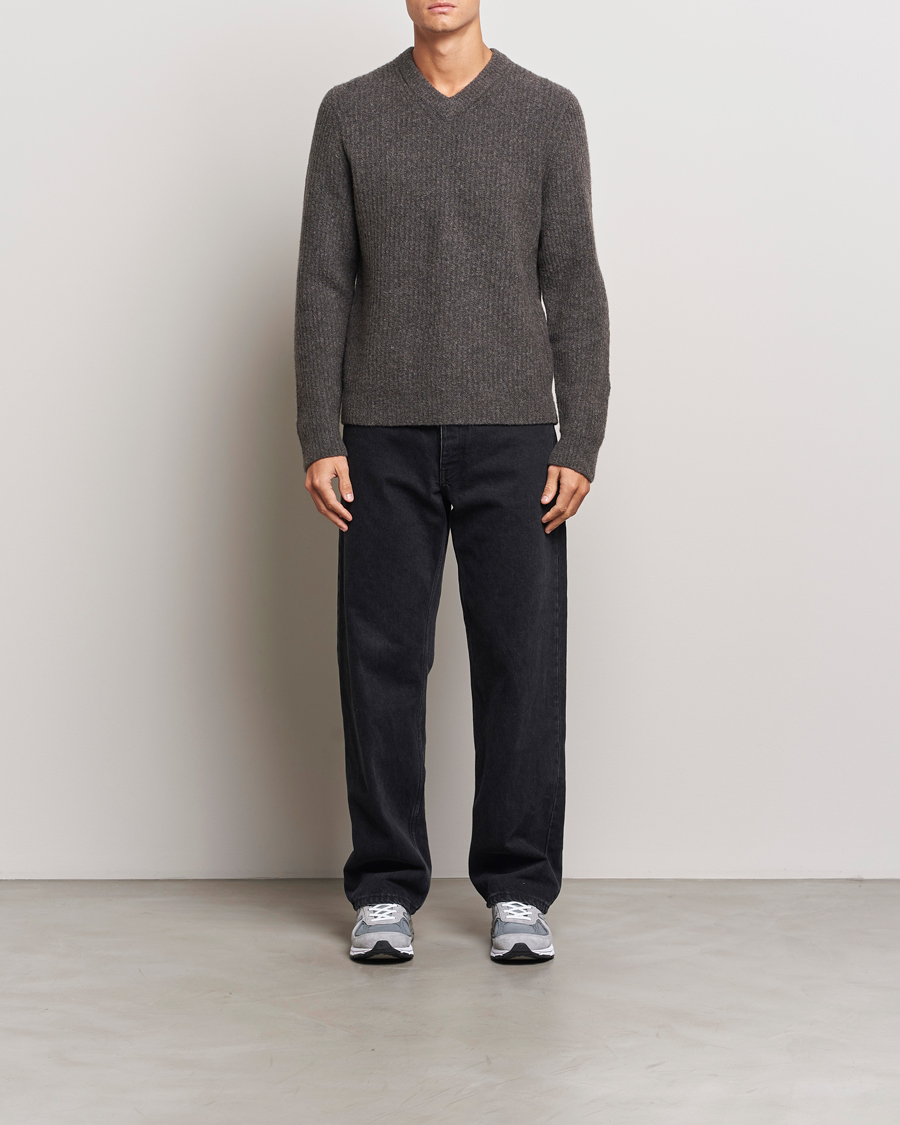 Mies | Puserot | Samsøe Samsøe | Koji Rib Knitted V-Neck Volcanic Ash