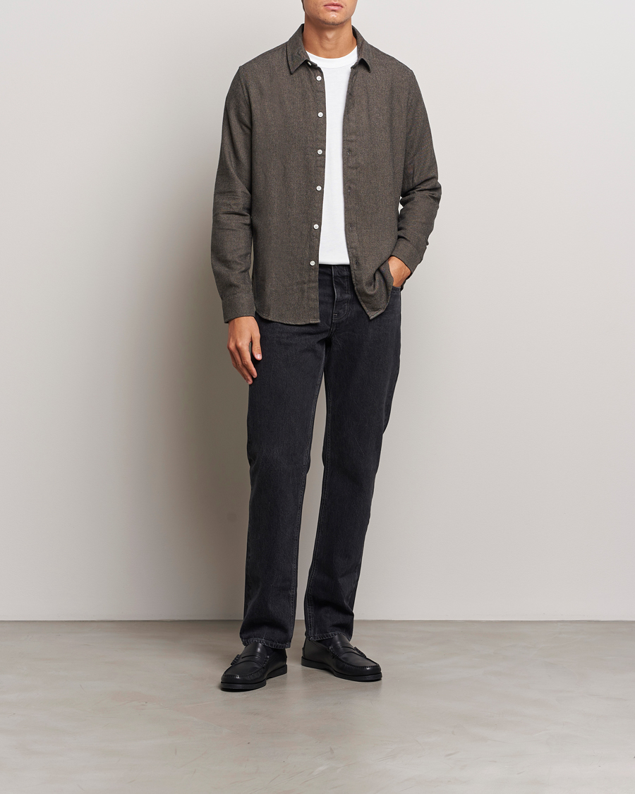 Mies | Kauluspaidat | Samsøe Samsøe | Liam Brushed Flannel Shirt Major Brown Melange