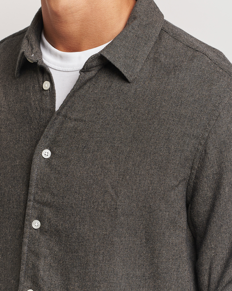 Mies | Kauluspaidat | Samsøe Samsøe | Liam Brushed Flannel Shirt Major Brown Melange