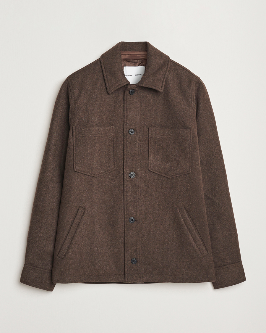 Mies | Takit | Samsøe Samsøe | Pally Padded Shirt Jacket Chocolate Brown