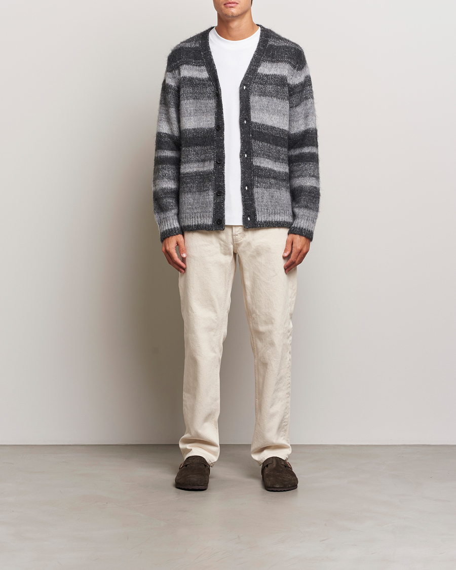 Mies | Puserot | Samsøe Samsøe | Ari Mohair Striped Cardigan Grey