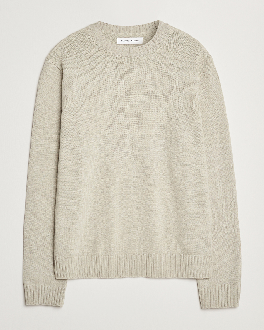 Mies | Puserot | Samsøe Samsøe | Sylli Wool Crew Neck Abbey Stone