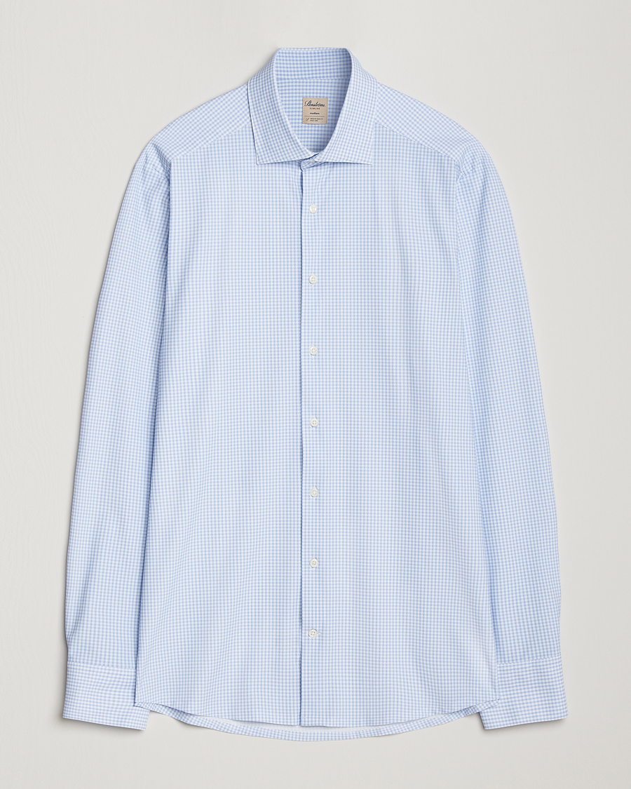 Mies | Kauluspaidat | Stenströms | Slimline 4-Way Stretch Houndstooth Shirt Blue
