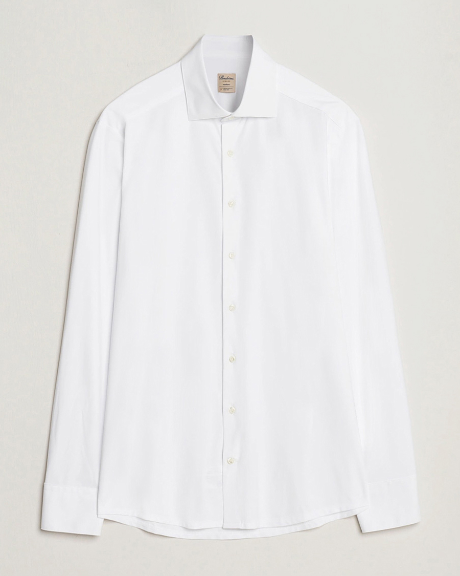 Mies | Kauluspaidat | Stenströms | Slimline Stretch Jersey Shirt White