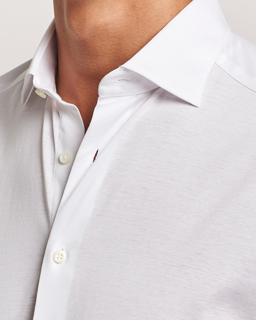 Mies | Kauluspaidat | Stenströms | Slimline Stretch Jersey Shirt White