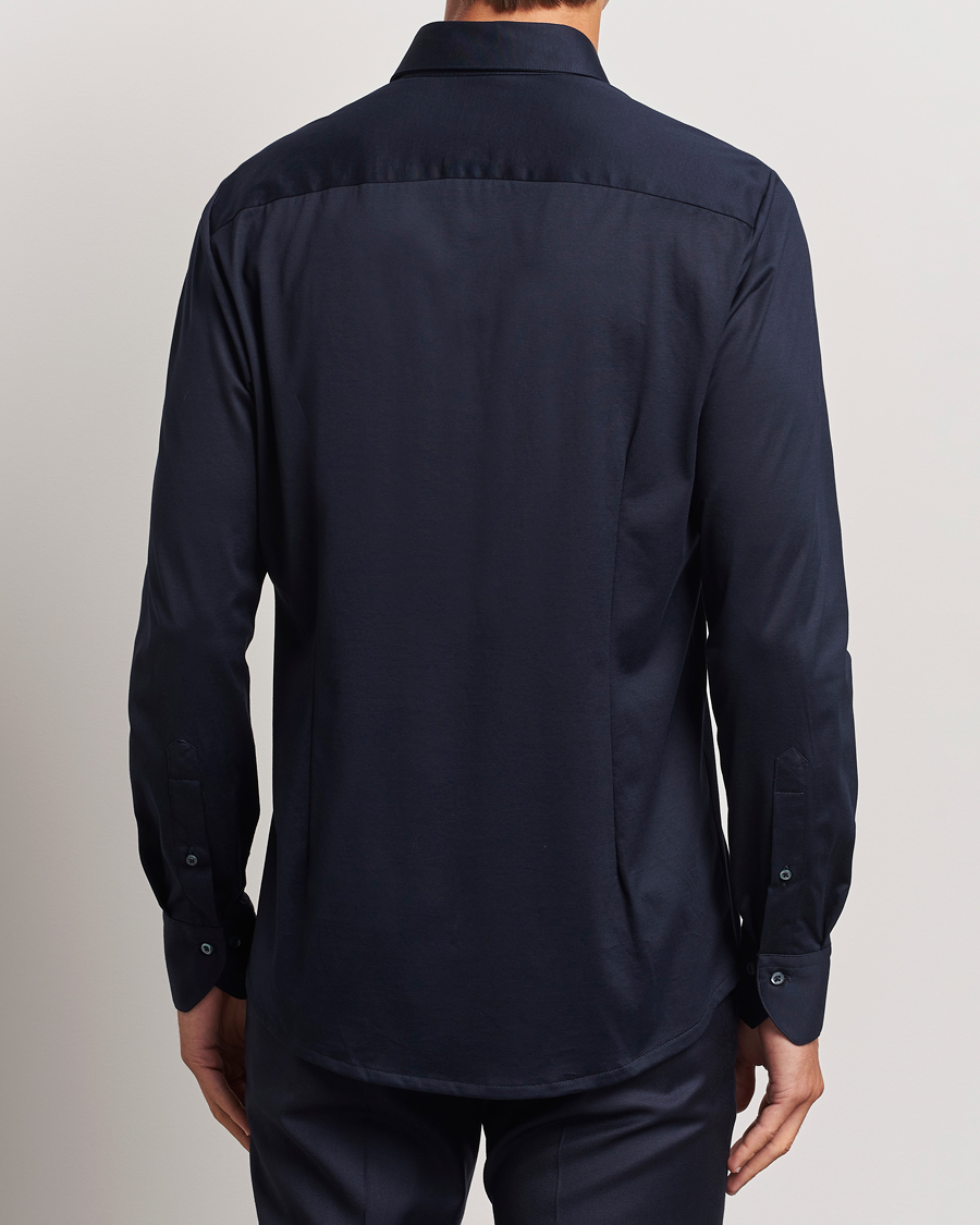 Mies | Kauluspaidat | Stenströms | Slimline Stretch Jersey Shirt Navy