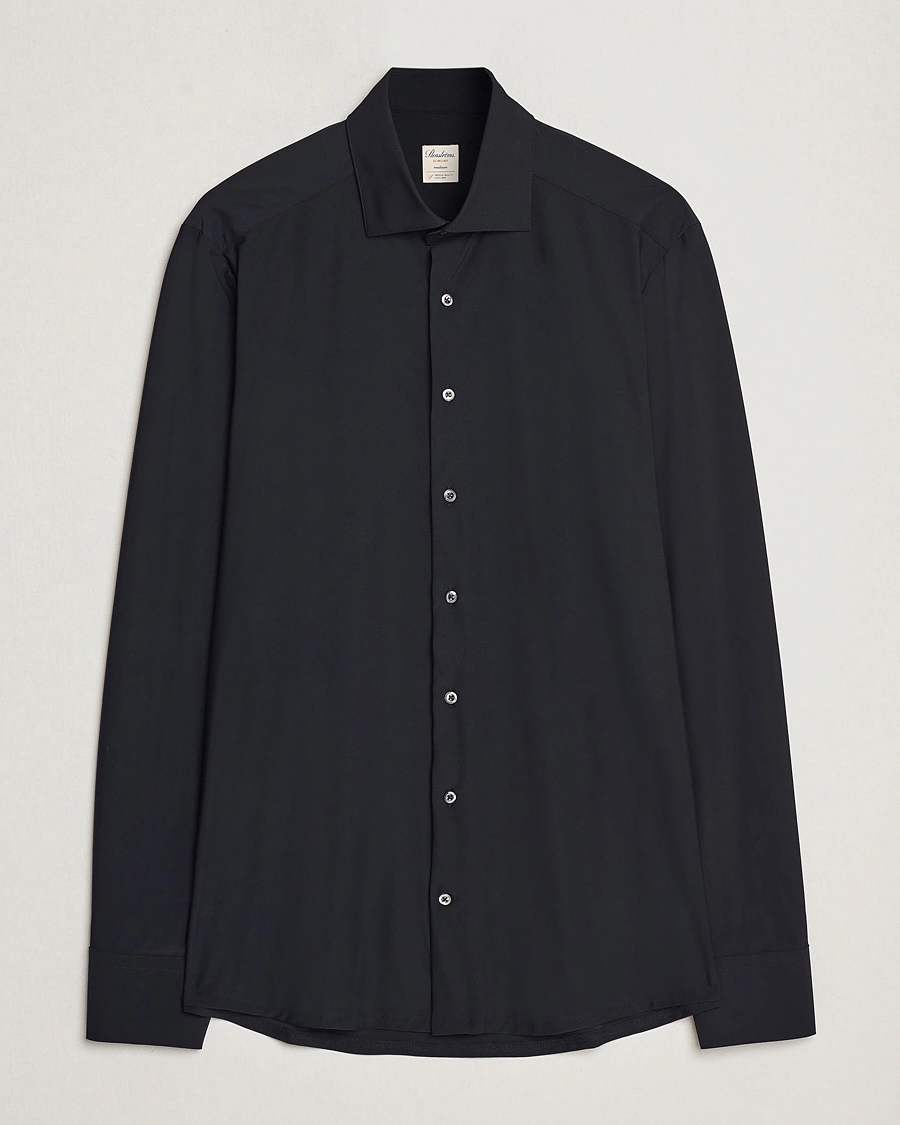 Mies | Kauluspaidat | Stenströms | Slimline Stretch Jersey Shirt Black