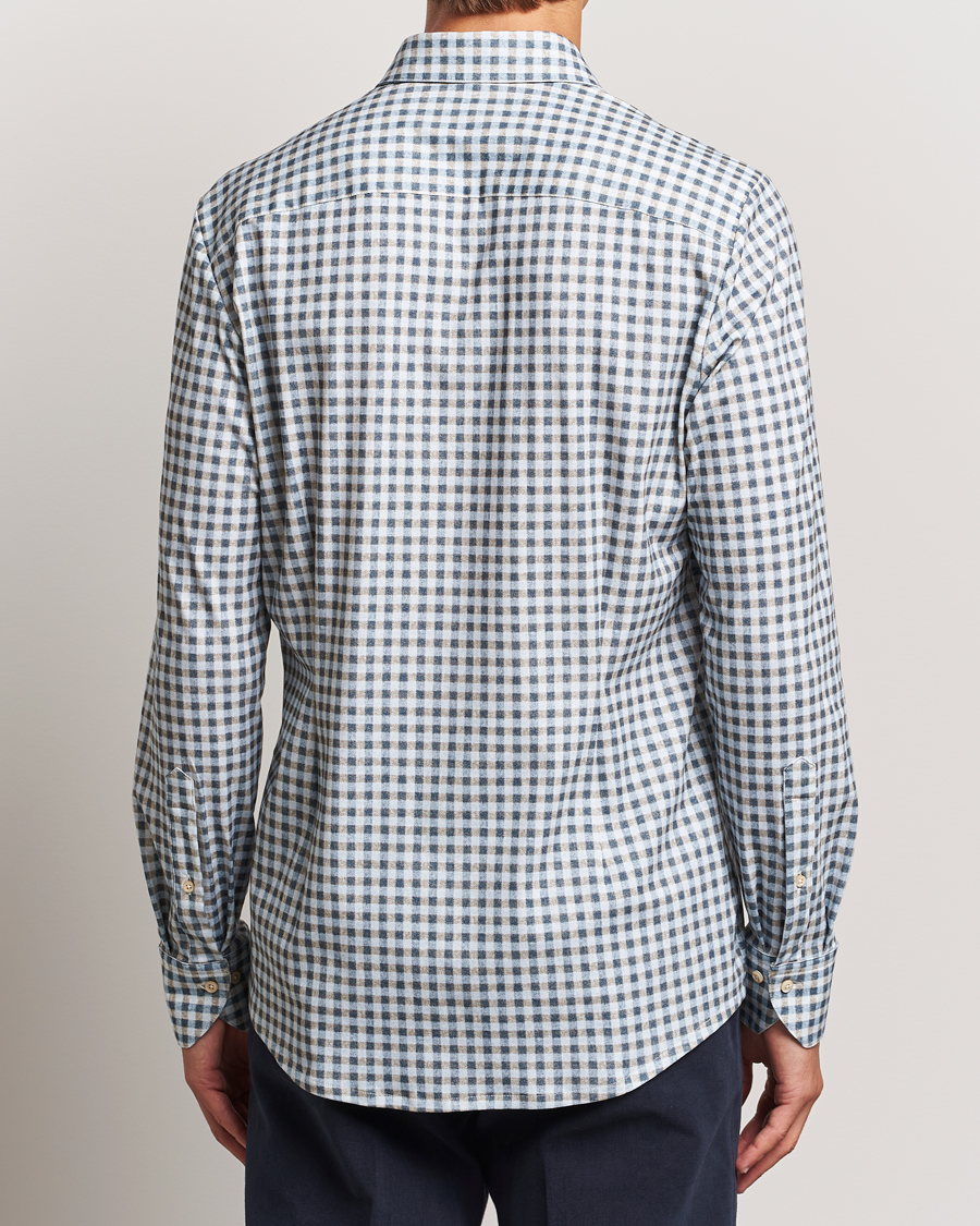 Mies | Kauluspaidat | Stenströms | Slimline 4-Way Stretch Checked Shirt Blue