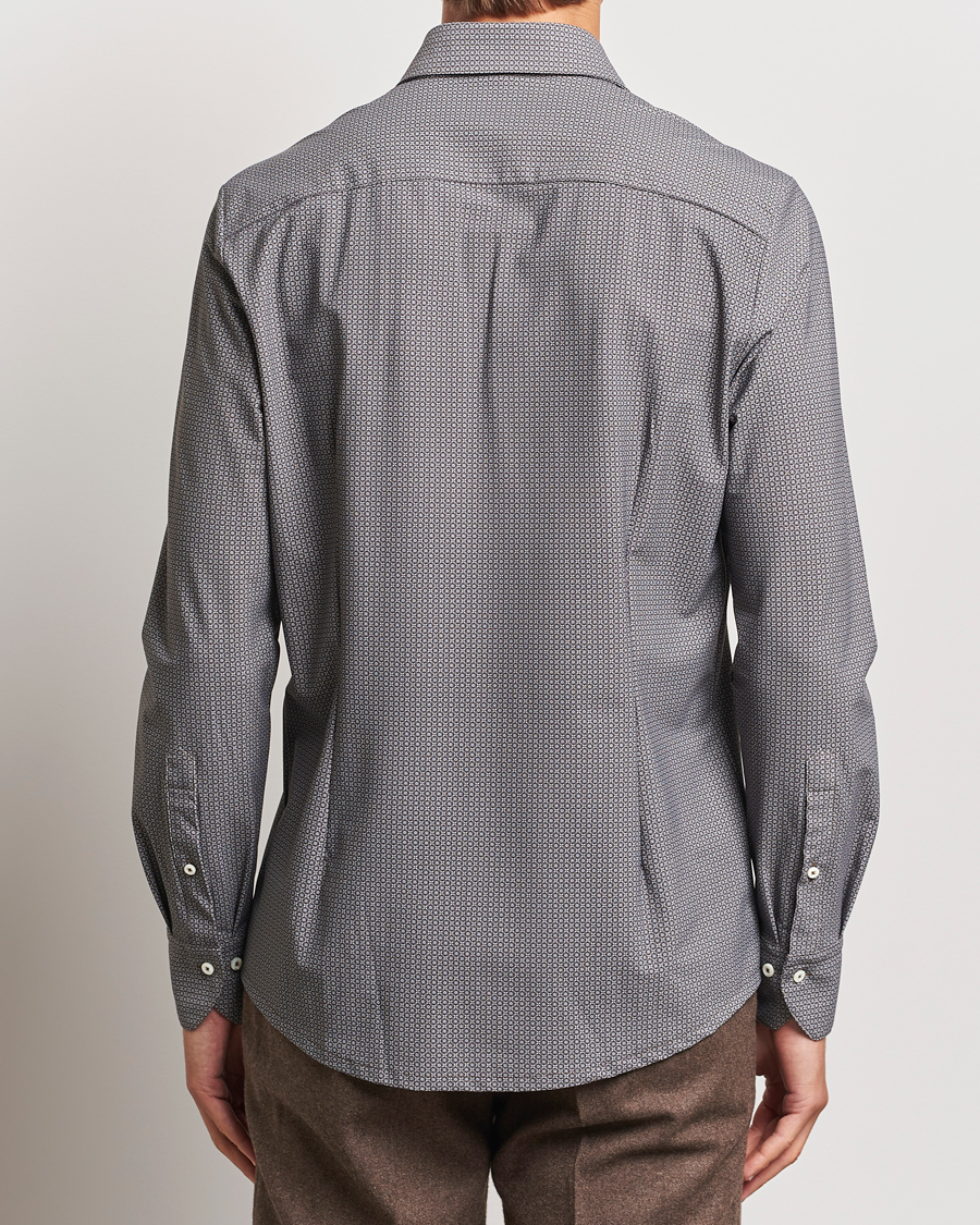 Mies | Kauluspaidat | Stenströms | Slimline 4-Way Stretch Print Shirt Brown