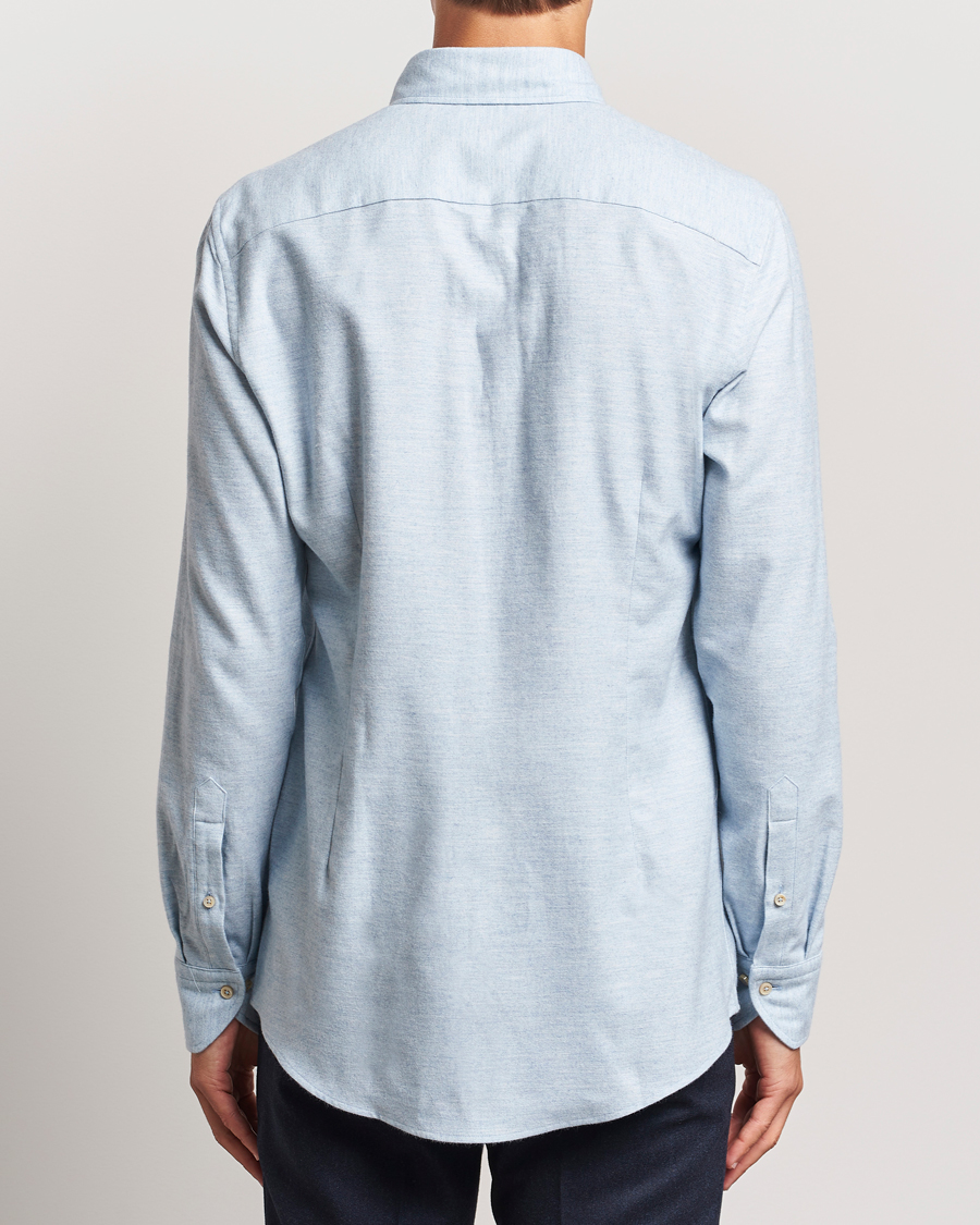 Mies | Kauluspaidat | Stenströms | Slimline Flannel Shirt Light Blue
