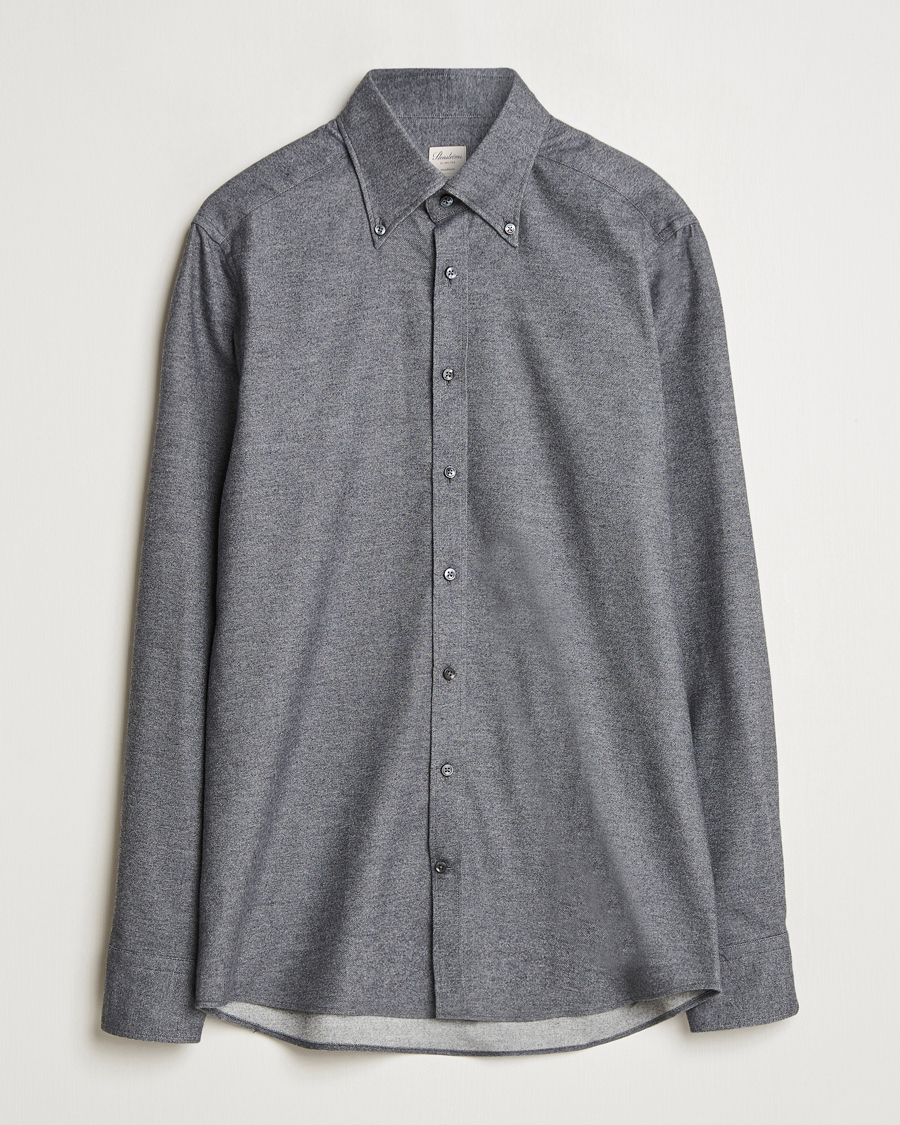 Mies | Kauluspaidat | Stenströms | Slimline Flannel Shirt Dark Grey