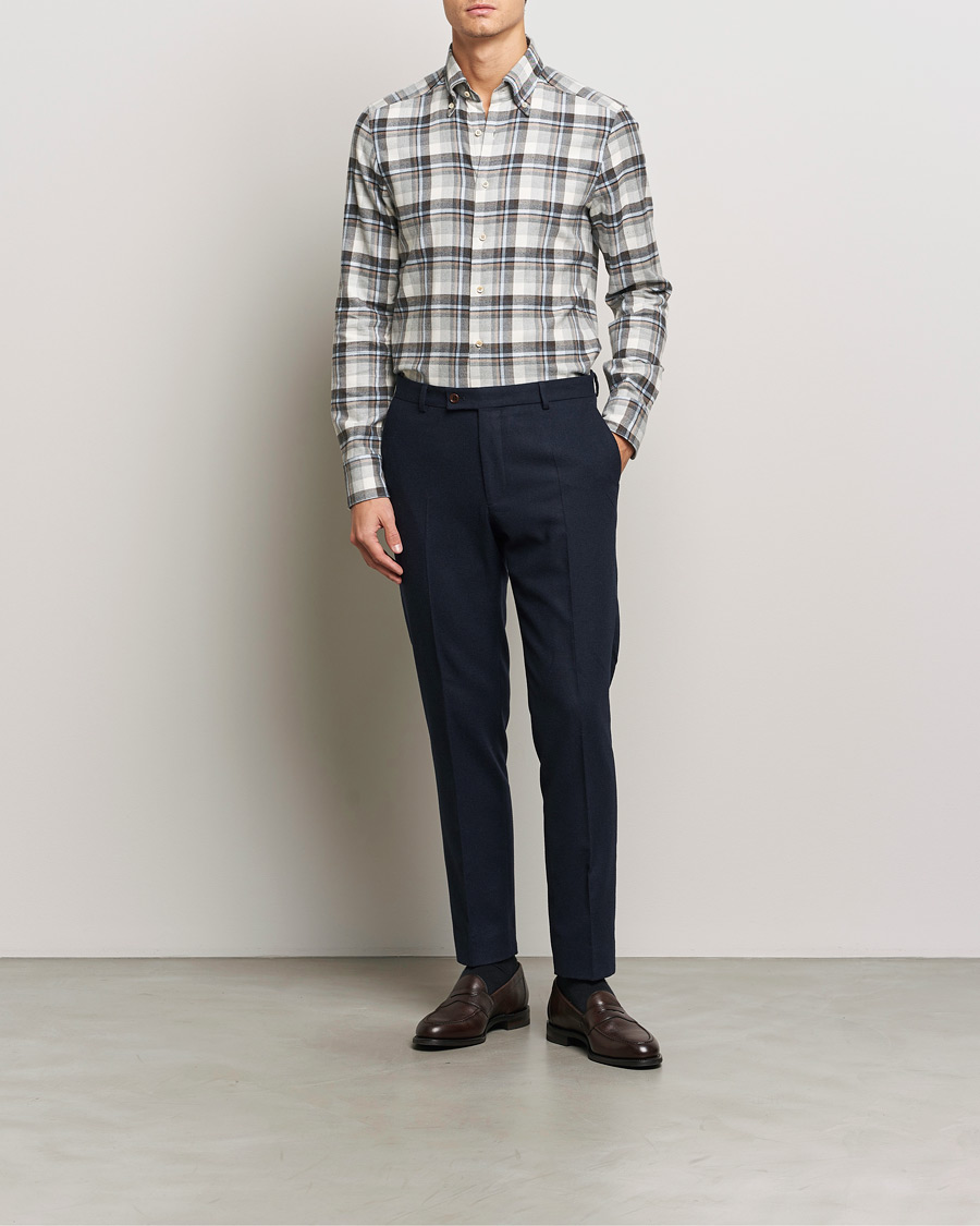 Mies | Kauluspaidat | Stenströms | Slimline Flannel Checked Shirt Multi