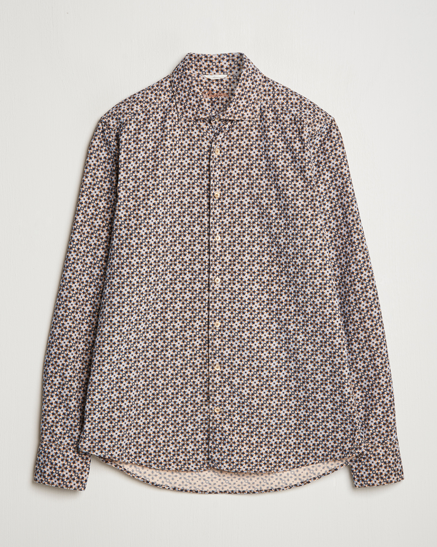 Mies | Kauluspaidat | Stenströms | Slimline Printed Cord Shirt Brown