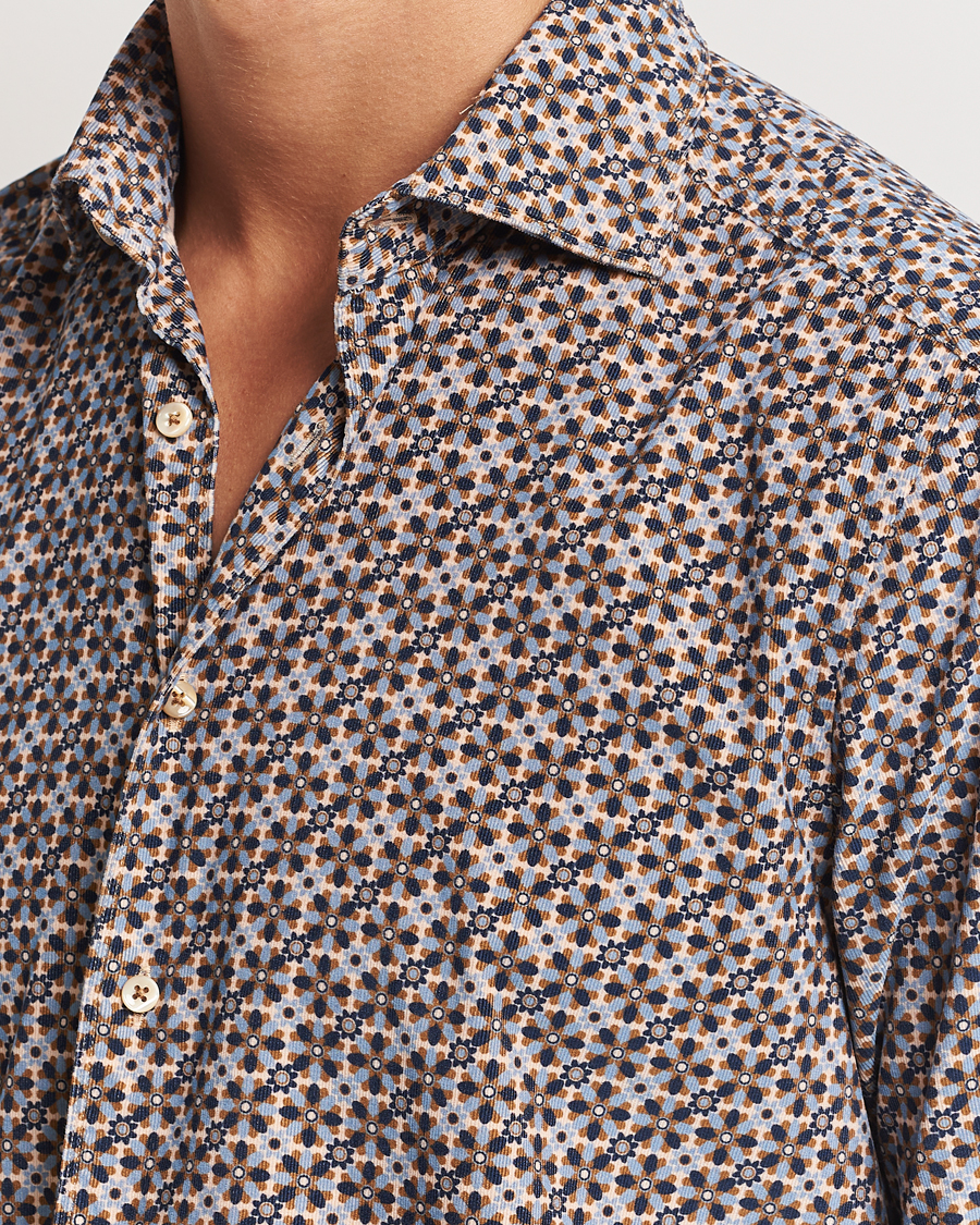 Mies | Kauluspaidat | Stenströms | Slimline Printed Cord Shirt Brown