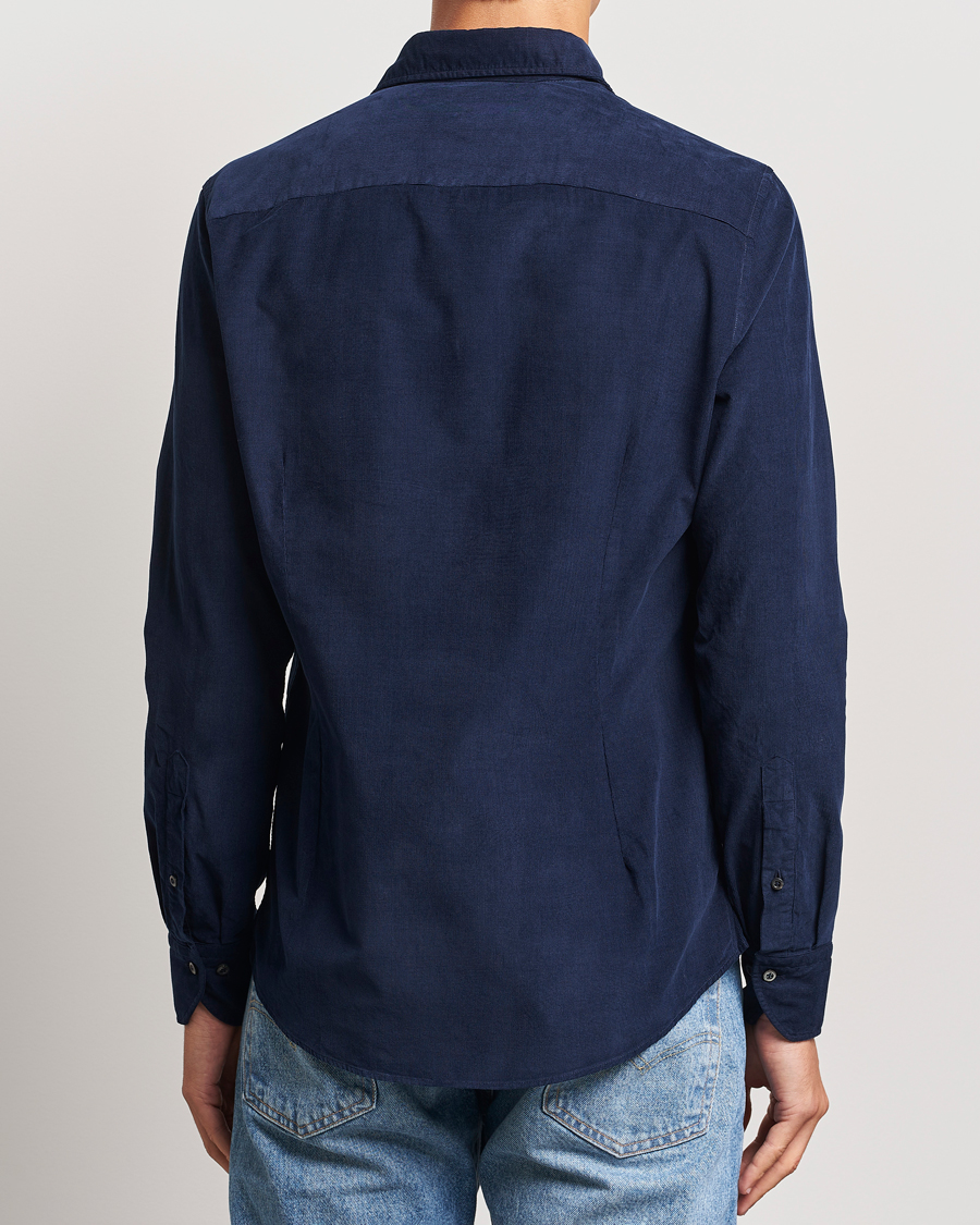 Mies | Kauluspaidat | Stenströms | Slimline Cut Away Cord Shirt Blue