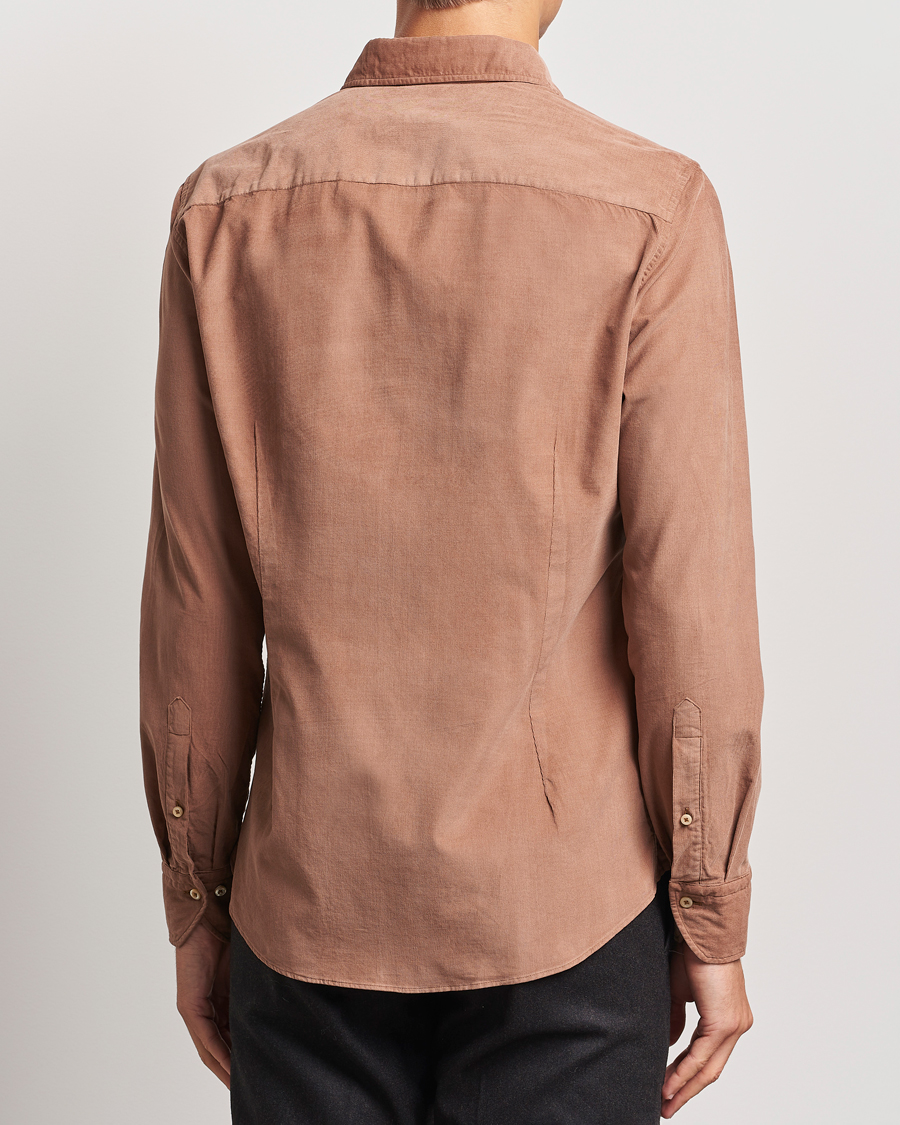 Mies | Kauluspaidat | Stenströms | Slimline Cut Away Cord Shirt Light Brown