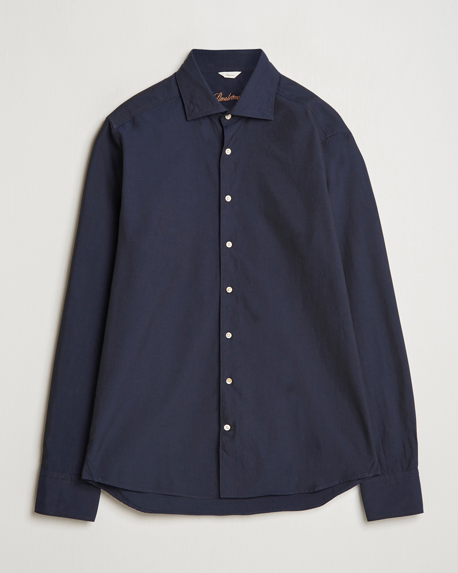 Mies | Kauluspaidat | Stenströms | Slimline Cut Away Washed Twill Shirt Navy