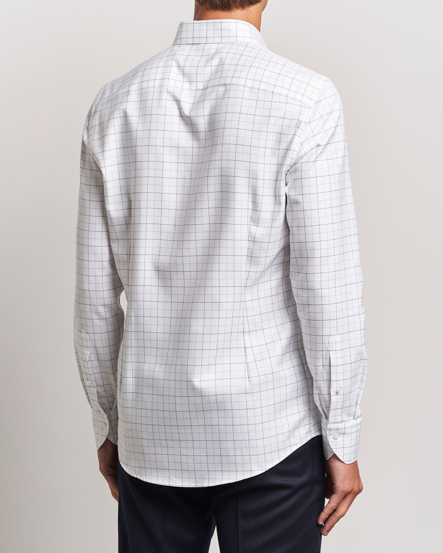 Mies | Kauluspaidat | Stenströms | Slimline Checked Oxford Button Down Shirt White