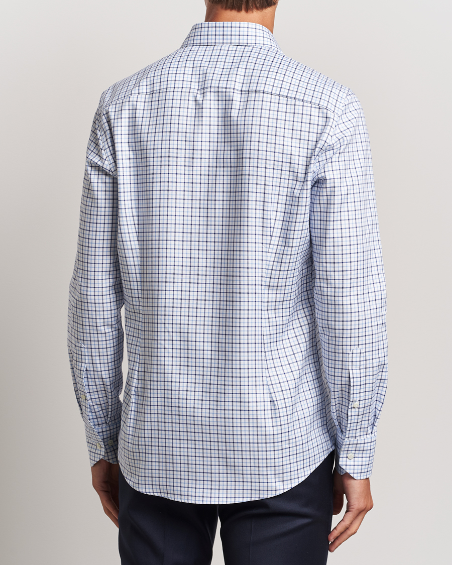 Mies | Kauluspaidat | Stenströms | Slimline Small Checked Cut Away Shirt Blue