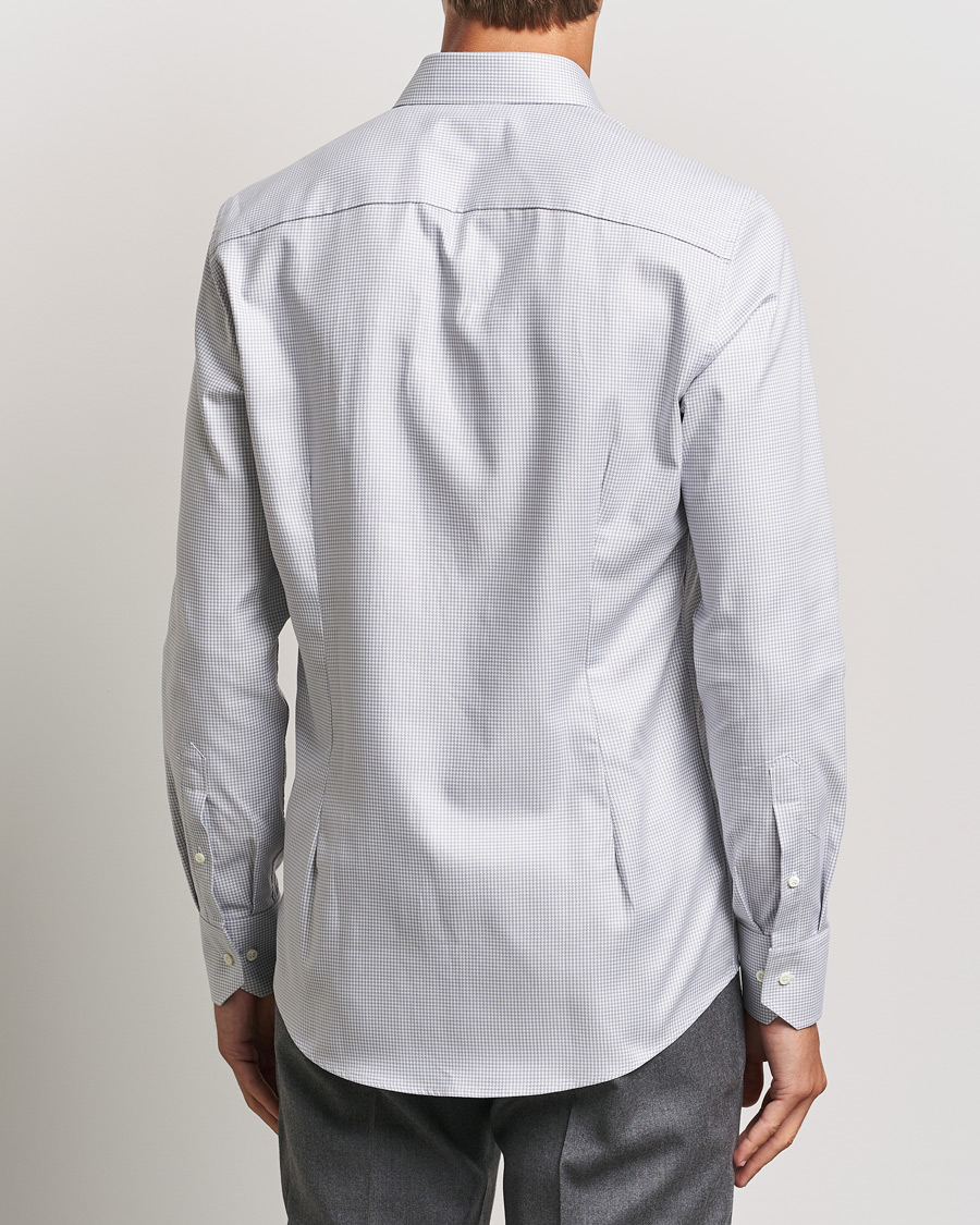 Mies | Kauluspaidat | Stenströms | Slimline Houndstooth Cut Away Shirt Grey