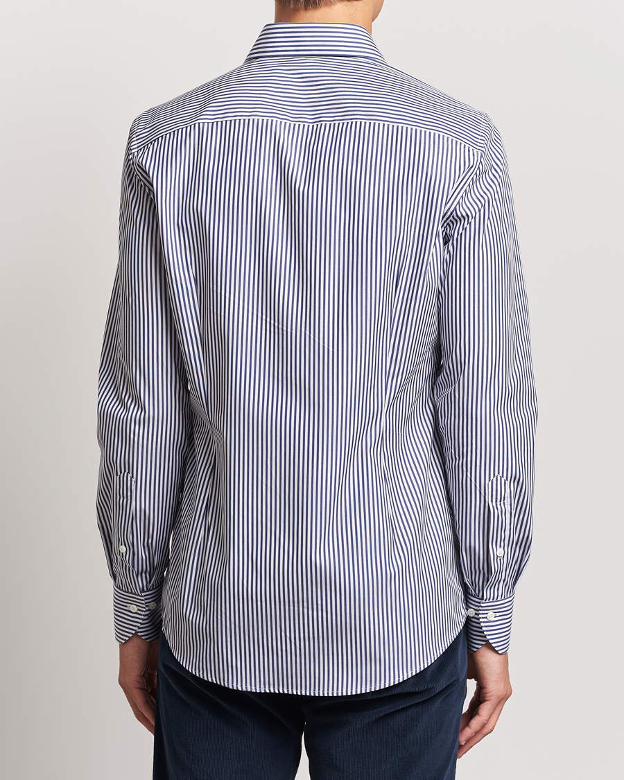 Mies | Kauluspaidat | Stenströms | Slimline Striped Poplin Cut Away Shirt Blue