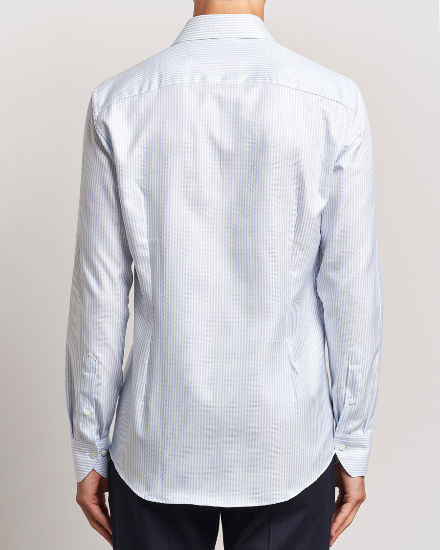 Mies | Kauluspaidat | Stenströms | Slimline Striped Twill Cut Away Shirt White/Blue