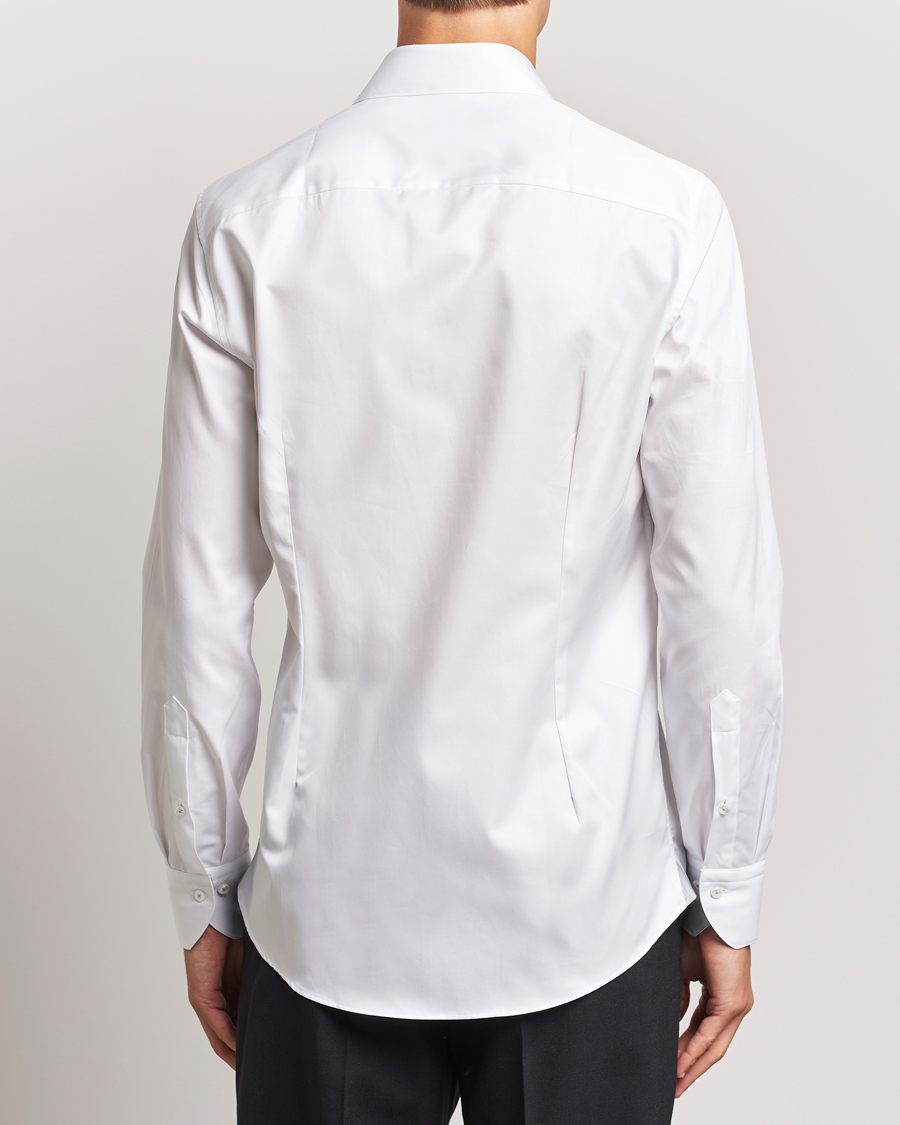 Mies | Kauluspaidat | Stenströms | Slimline Contrast Cut Away Shirt White/Grey