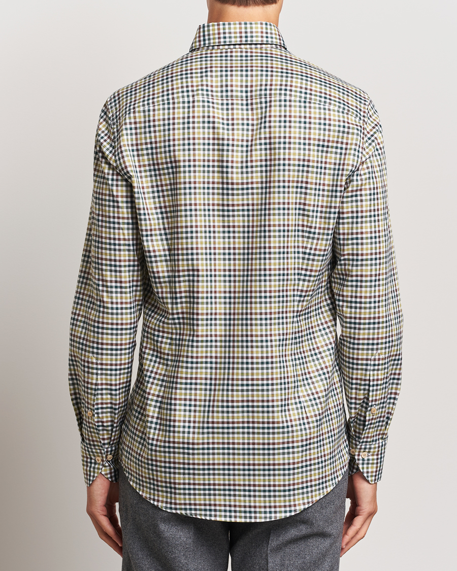 Mies | Kauluspaidat | Stenströms | Slimline Small Check Button Down Shirt Green