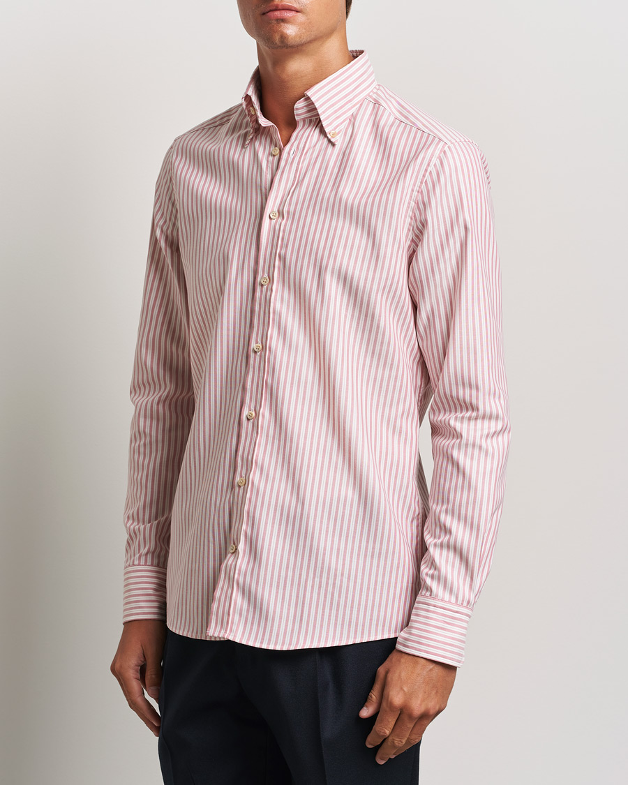 Mies | Kauluspaidat | Stenströms | Slimline Vintage Stripe Oxford Shirt Red
