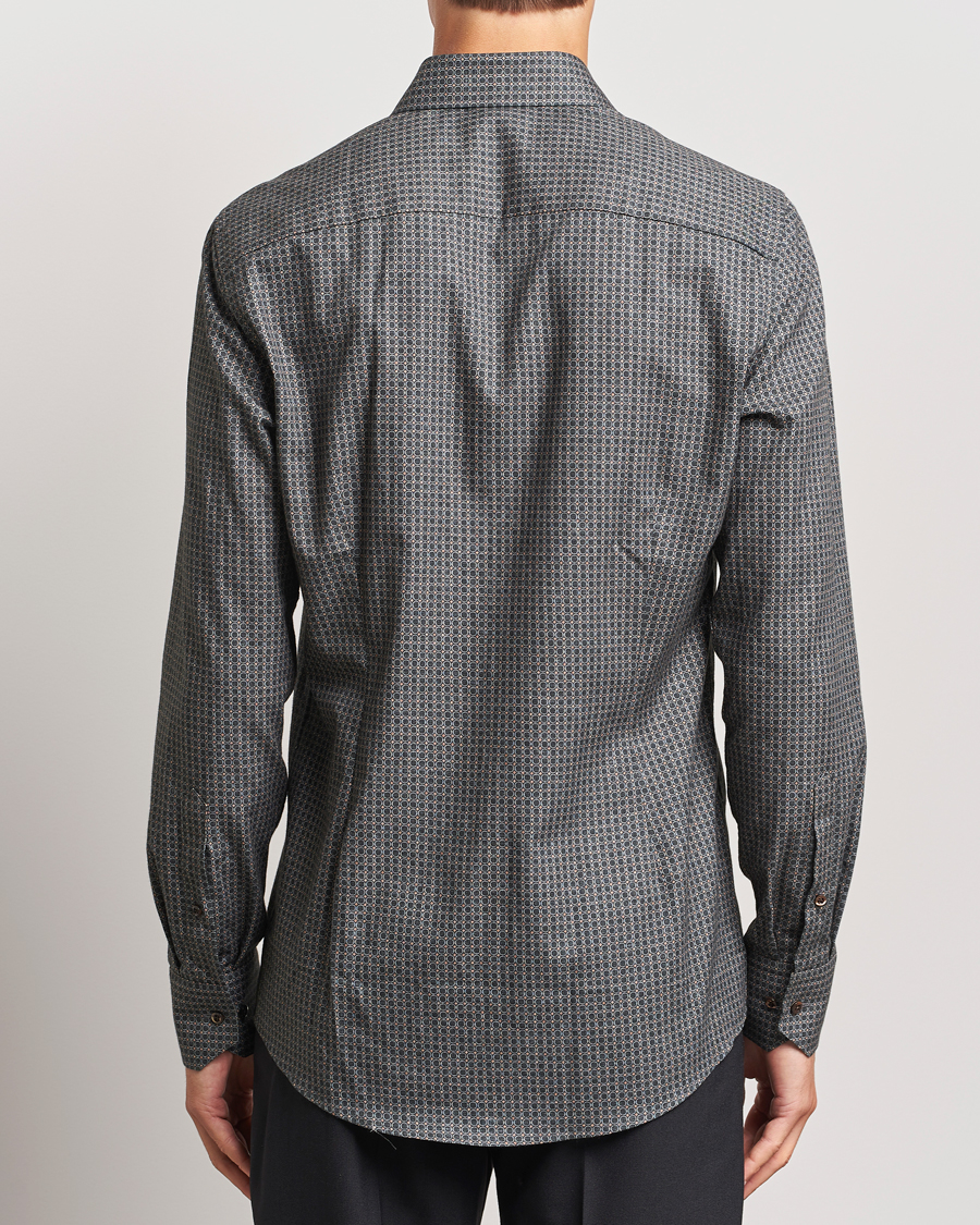 Mies | Kauluspaidat | Stenströms | Slimline Brushed Printed Cut Away Shirt Black
