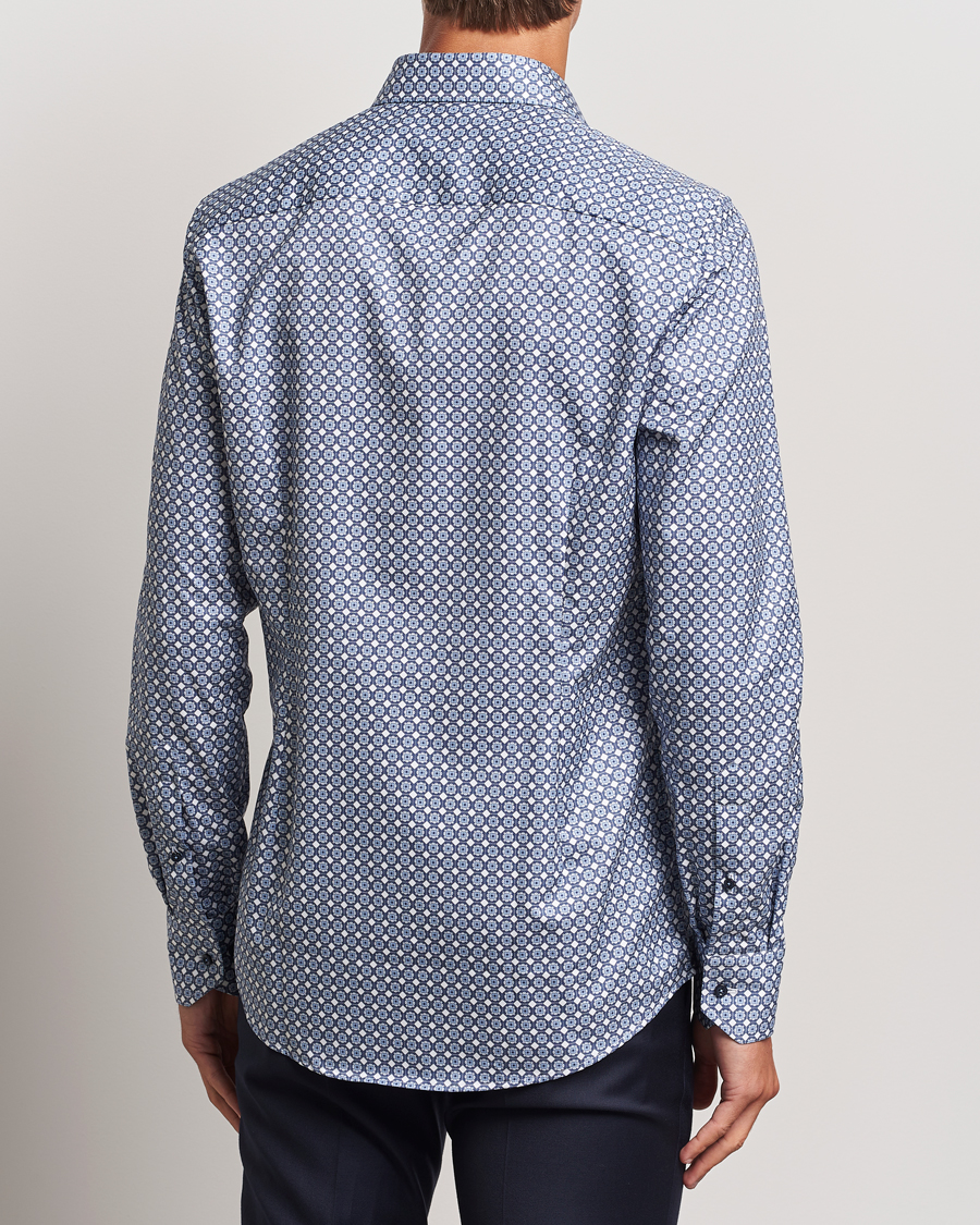 Mies | Kauluspaidat | Stenströms | Slimline Printed Twill Cut Away Shirt Blue