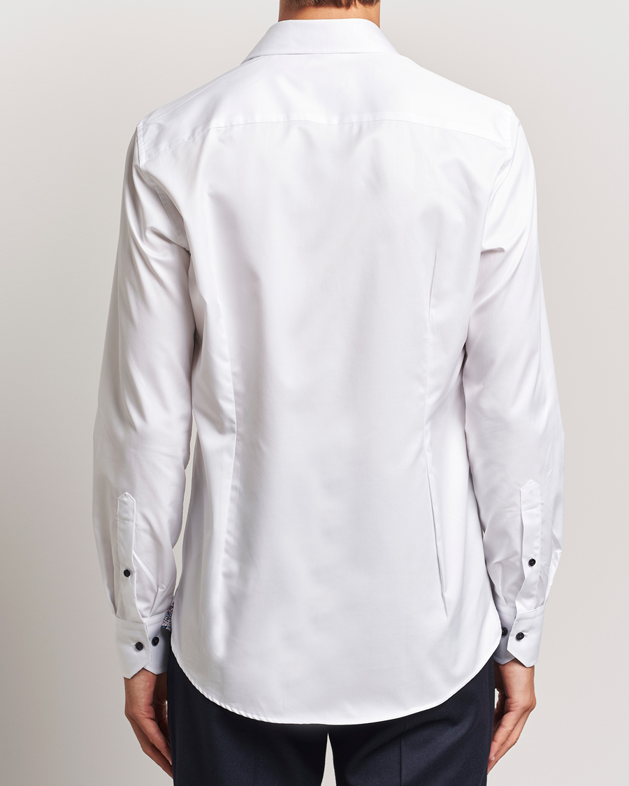 Mies | Kauluspaidat | Stenströms | Slimline Twill Flower Contrast Shirt White