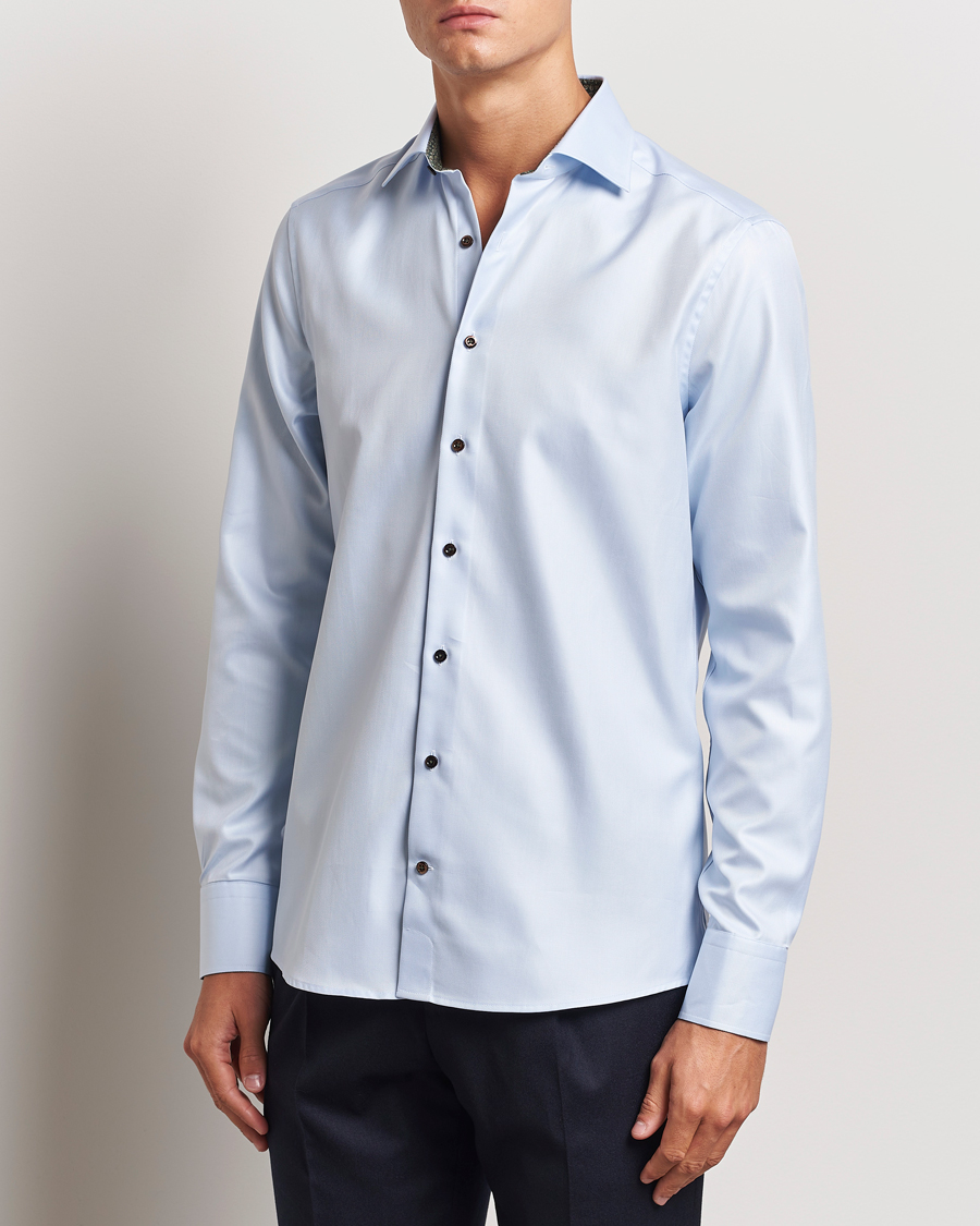 Mies | Kauluspaidat | Stenströms | Slimline Superior Twill Contrast Shirt Blue