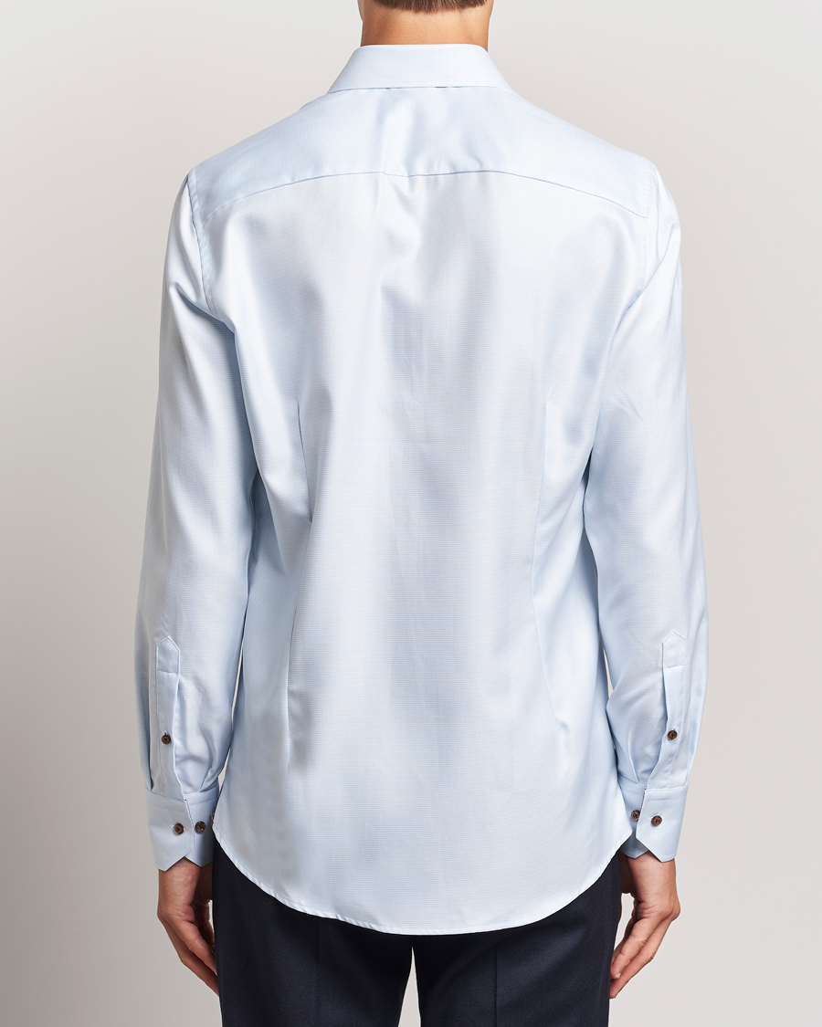 Mies | Kauluspaidat | Stenströms | Slimline Houndstooth Contrast Shirt Blue